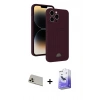 MARSİLYAN™- iPhone 13 Pro Max Kılıf Vadi Çizgi Prime - Siyah Bilvis 5in1 5D Magic Hayalet Cam Ekran Koruyucu + Rose Gold Rainbow Kamera Lens Koruma Cam