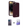 MARSİLYAN™- iPhone 13 Pro Max Kılıf Vadi Çizgi Prime - Siyah Bilvis 5in1 5D Magic Hayalet Cam Ekran Koruyucu + Neon Fosforlu Kamera Lens - MI