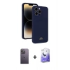 MARSİLYAN™- iPhone 13 Pro Max Kılıf Vadi Çizgi Prime - Siyah Bilvis 5in1 5D Magic Hayalet Cam Ekran Koruyucu + Neon Fosforlu Kamera Lens - BZ