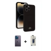MARSİLYAN™- iPhone 13 Pro Max Kılıf Vadi Çizgi Prime - Siyah Bilvis Hayalet Cam Ekran Koruyucu + Neon Fosforlu Kamera Lens - MI