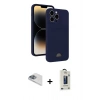 MARSİLYAN™- iPhone 13 Pro Max Kılıf Vadi Çizgi Prime - Siyah Bilvis Hayalet Cam Ekran Koruyucu + Pers Alüminyum Kamera Lens - SABE