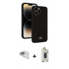 MARSİLYAN™- iPhone 13 Pro Max Kılıf Vadi Çizgi Prime - Siyah Bilvis Hayalet Cam Ekran Koruyucu + Pers Alüminyum Kamera Lens - SABE