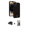 MARSİLYAN™- iPhone 13 Pro Max Kılıf Vadi Çizgi Prime - Siyah Bilvis Hayalet Cam Ekran Koruyucu + Raze Metal Kamera Lens - GD