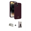 MARSİLYAN™- iPhone 13 Pro Max Kılıf Vadi Çizgi Prime - Siyah Bilvis Hayalet Cam Ekran Koruyucu + Rainbow Kamera Lens Koruma Cam - REGD