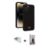MARSİLYAN™- iPhone 13 Pro Max Kılıf Vadi Çizgi Prime - Siyah Bilvis Hayalet Cam Ekran Koruyucu + Pers Alüminyum Kamera Lens - SABE