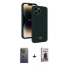 MARSİLYAN™- iPhone 13 Pro Max Kılıf Vadi Çizgi Prime - Siyah Bilvis Hayalet Cam Ekran Koruyucu + Neon Fosforlu Kamera Lens - YL