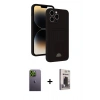 MARSİLYAN™- iPhone 13 Pro Max Kılıf Vadi Çizgi Prime - Siyah Bilvis Hayalet Cam Ekran Koruyucu + Neon Fosforlu Kamera Lens - YL