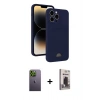 MARSİLYAN™- iPhone 13 Pro Max Kılıf Vadi Çizgi Prime - Siyah Bilvis Hayalet Cam Ekran Koruyucu + Neon Fosforlu Kamera Lens - YL