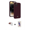 MARSİLYAN™- iPhone 13 Pro Max Kılıf Vadi Çizgi Prime - Siyah Joko 5D Cam + Kırmızı Pers Alüminyum Kamera Lens