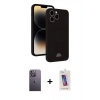 MARSİLYAN™- iPhone 13 Pro Max Kılıf Vadi Çizgi Prime - Siyah Joko 5D Cam + Neon Fosforlu Kamera Lens - BZ