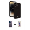 MARSİLYAN™- iPhone 13 Pro Max Kılıf Vadi Çizgi Prime - Siyah Joko 5D Cam + Neon Fosforlu Kamera Lens - MI