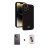 MARSİLYAN™- iPhone 13 Pro Max Kılıf Vadi Çizgi Prime - Siyah Joko 5D Cam + Neon Fosforlu Kamera Lens - YL