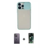 MARSİLYAN™- iPhone 13 Pro Max Kılıf Vadi Çizgi - Şeffaf 360 Full Body Arka Koruyucu + Neon Fosforlu Kamera Lens - BZ
