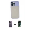 MARSİLYAN™- iPhone 13 Pro Max Kılıf Vadi Çizgi - Şeffaf 360 Full Body Arka Koruyucu + Neon Fosforlu Kamera Lens - BZ