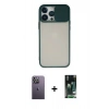 MARSİLYAN™- iPhone 13 Pro Max Kılıf Vadi Çizgi - Şeffaf 360 Full Body Arka Koruyucu + Neon Fosforlu Kamera Lens - BZ