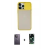 MARSİLYAN™- iPhone 13 Pro Max Kılıf Vadi Çizgi - Şeffaf 360 Full Body Arka Koruyucu + Neon Fosforlu Kamera Lens - BZ