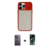 MARSİLYAN™- iPhone 13 Pro Max Kılıf Vadi Çizgi - Şeffaf 360 Full Body Arka Koruyucu + Neon Fosforlu Kamera Lens - BZ