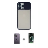 MARSİLYAN™- iPhone 13 Pro Max Kılıf Vadi Çizgi - Şeffaf 360 Full Body Arka Koruyucu + Neon Fosforlu Kamera Lens - BZ