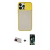 MARSİLYAN™- iPhone 13 Pro Max Kılıf Vadi Çizgi - Şeffaf 360 Full Body Arka Koruyucu + Rainbow Kamera Lens Koruma Cam - KI