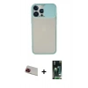 MARSİLYAN™- iPhone 13 Pro Max Kılıf Vadi Çizgi - Şeffaf 360 Full Body Arka Koruyucu + Rainbow Kamera Lens Koruma Cam - KI