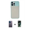 MARSİLYAN™- iPhone 13 Pro Max Kılıf Vadi Çizgi - Şeffaf 360 Full Body Arka Koruyucu + Neon Fosforlu Kamera Lens - MI