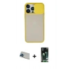 MARSİLYAN™- iPhone 13 Pro Max Kılıf Vadi Çizgi - Şeffaf 360 Full Body Arka Koruyucu + Rainbow Kamera Lens Koruma Cam - MI