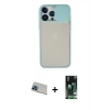MARSİLYAN™- iPhone 13 Pro Max Kılıf Vadi Çizgi - Şeffaf 360 Full Body Arka Koruyucu + Rainbow Kamera Lens Koruma Cam - MI