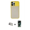 MARSİLYAN™- iPhone 13 Pro Max Kılıf Vadi Çizgi - Şeffaf 360 Full Body Arka Koruyucu + Mor Rainbow Kamera Lens Koruma Cam