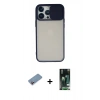 MARSİLYAN™- iPhone 13 Pro Max Kılıf Vadi Çizgi - Şeffaf 360 Full Body Arka Koruyucu + Pembe Shine Kamera Lens Koruma Cam