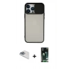 MARSİLYAN™- iPhone 13 Pro Max Kılıf Vadi Çizgi - Şeffaf 360 Full Body Arka Koruyucu + Pers Alüminyum Kamera Lens - SABE