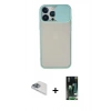 MARSİLYAN™- iPhone 13 Pro Max Kılıf Vadi Çizgi - Şeffaf 360 Full Body Arka Koruyucu + Pers Alüminyum Kamera Lens - SABE