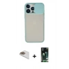 MARSİLYAN™- iPhone 13 Pro Max Kılıf Vadi Çizgi - Şeffaf 360 Full Body Arka Koruyucu + Pers Alüminyum Kamera Lens - GD