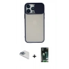 MARSİLYAN™- iPhone 13 Pro Max Kılıf Vadi Çizgi - Şeffaf 360 Full Body Arka Koruyucu + Pers Alüminyum Kamera Lens - SABE