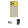 MARSİLYAN™- iPhone 13 Pro Max Kılıf Vadi Çizgi - Şeffaf 360 Full Body Arka Koruyucu + Rainbow Kamera Lens Koruma Cam - BZ