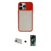 MARSİLYAN™- iPhone 13 Pro Max Kılıf Vadi Çizgi - Şeffaf 360 Full Body Arka Koruyucu + Rainbow Kamera Lens Koruma Cam - BZ