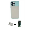 MARSİLYAN™- iPhone 13 Pro Max Kılıf Vadi Çizgi - Şeffaf 360 Full Body Arka Koruyucu + Rainbow Kamera Lens Koruma Cam - BZ