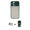 MARSİLYAN™- iPhone 13 Pro Max Kılıf Vadi Çizgi - Şeffaf 360 Full Body Arka Koruyucu + Rainbow Kamera Lens Koruma Cam - REGD