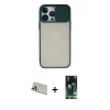 MARSİLYAN™- iPhone 13 Pro Max Kılıf Vadi Çizgi - Şeffaf 360 Full Body Arka Koruyucu + Rainbow Kamera Lens Koruma Cam - BZ