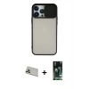 MARSİLYAN™- iPhone 13 Pro Max Kılıf Vadi Çizgi - Şeffaf 360 Full Body Arka Koruyucu + Rainbow Kamera Lens Koruma Cam - REGD