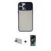 MARSİLYAN™- iPhone 13 Pro Max Kılıf Vadi Çizgi - Şeffaf 360 Full Body Arka Koruyucu + Rainbow Kamera Lens Koruma Cam - REGD