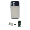MARSİLYAN™- iPhone 13 Pro Max Kılıf Vadi Çizgi - Şeffaf 360 Full Body Arka Koruyucu + Rainbow Kamera Lens Koruma Cam - BZ