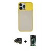 MARSİLYAN™- iPhone 13 Pro Max Kılıf Vadi Çizgi - Şeffaf 360 Full Body Arka Koruyucu + Raze Metal Kamera Lens - GD