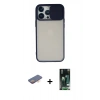 MARSİLYAN™- iPhone 13 Pro Max Kılıf Vadi Çizgi - Şeffaf 360 Full Body Arka Koruyucu + Renkli Kamera Lens Koruma Cam - TU