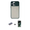 MARSİLYAN™- iPhone 13 Pro Max Kılıf Vadi Çizgi - Şeffaf 360 Full Body Arka Koruyucu + Renkli Kamera Lens Koruma Cam - TU