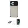 MARSİLYAN™- iPhone 13 Pro Max Kılıf Vadi Çizgi - Şeffaf 360 Full Body Arka Koruyucu + Renkli Kamera Lens Koruma Cam - PE
