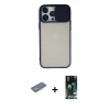 MARSİLYAN™- iPhone 13 Pro Max Kılıf Vadi Çizgi - Şeffaf 360 Full Body Arka Koruyucu + Renkli Kamera Lens Koruma Cam - SI