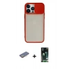 MARSİLYAN™- iPhone 13 Pro Max Kılıf Vadi Çizgi - Şeffaf 360 Full Body Arka Koruyucu + Renkli Kamera Lens Koruma Cam - SI