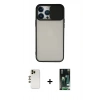MARSİLYAN™- iPhone 13 Pro Max Kılıf Vadi Çizgi - Şeffaf 360 Full Body Arka Koruyucu + Shine Kamera Lens - GD