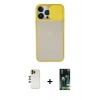MARSİLYAN™- iPhone 13 Pro Max Kılıf Vadi Çizgi - Şeffaf 360 Full Body Arka Koruyucu + Shine Kamera Lens - GD