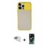 MARSİLYAN™- iPhone 13 Pro Max Kılıf Vadi Çizgi - Şeffaf 360 Full Body Arka Koruyucu + Pers Alüminyum Kamera Lens - SABE